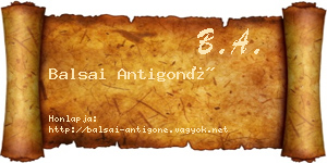 Balsai Antigoné névjegykártya